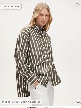 Étienne oversized shirt in offset-stripe cotton poplin-